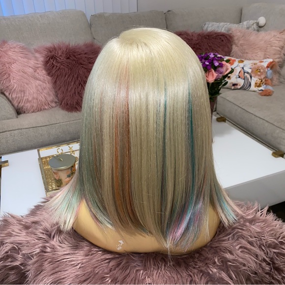 blonde multicolor lob (long bob) wig - Picture 6 of 13